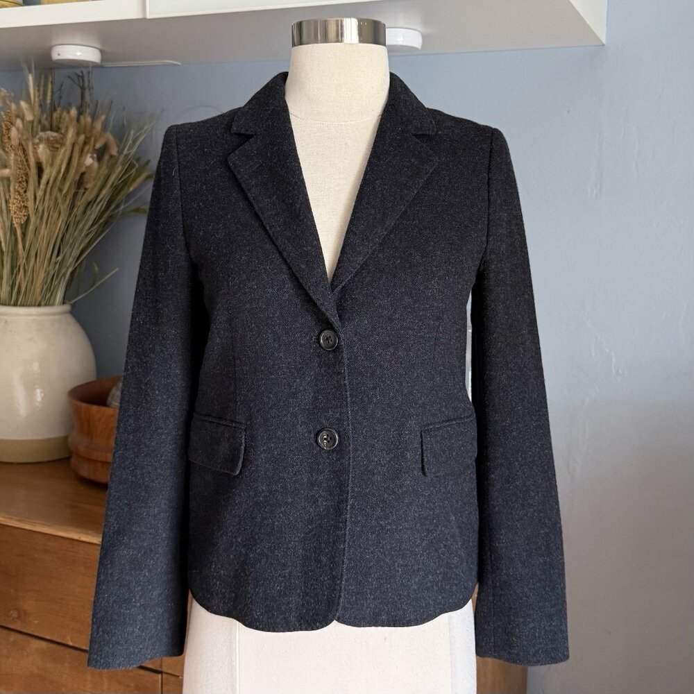 Margaret Howell Wool Tailored Jacket Blazer Charcoal Gray Sz 1 XS